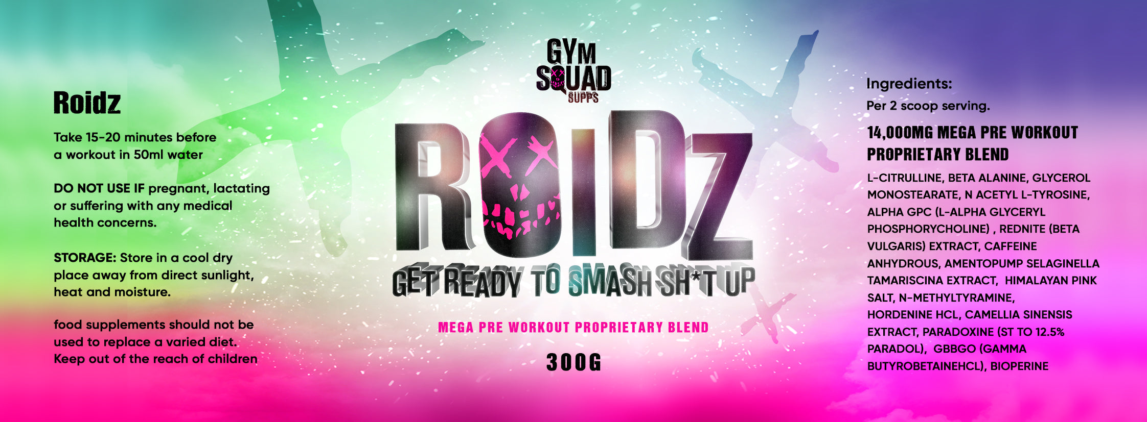 Roidzs Pre Workout Smash it Up Formula 300g